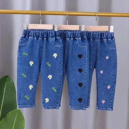  Baby Girls Stretch Denim Jeans With Elastic Waist Cozy -  ToylandEU™