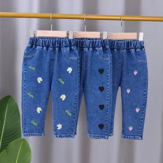 Baby Girls Stretch Denim Jeans With Elastic Waist - ToylandEU