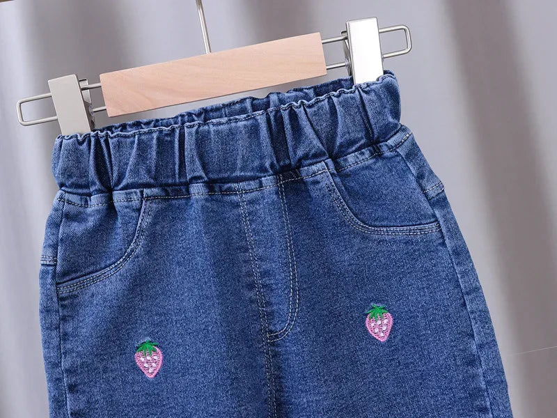 Baby Girls Stretch Denim Jeans With Elastic Waist - ToylandEU