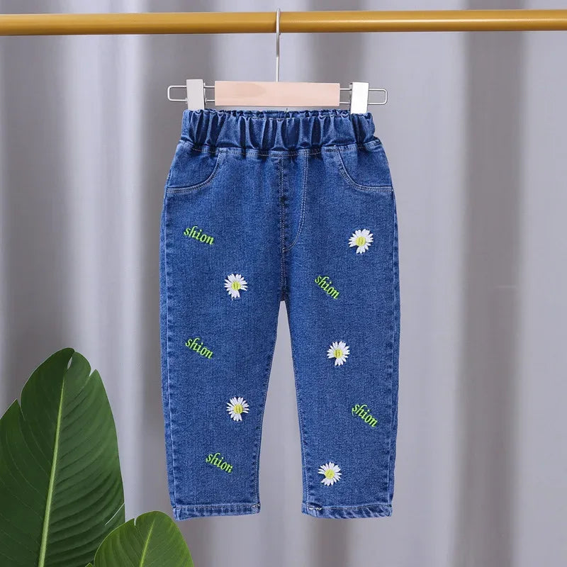Baby Girls Stretch Denim Jeans With Elastic Waist - ToylandEU