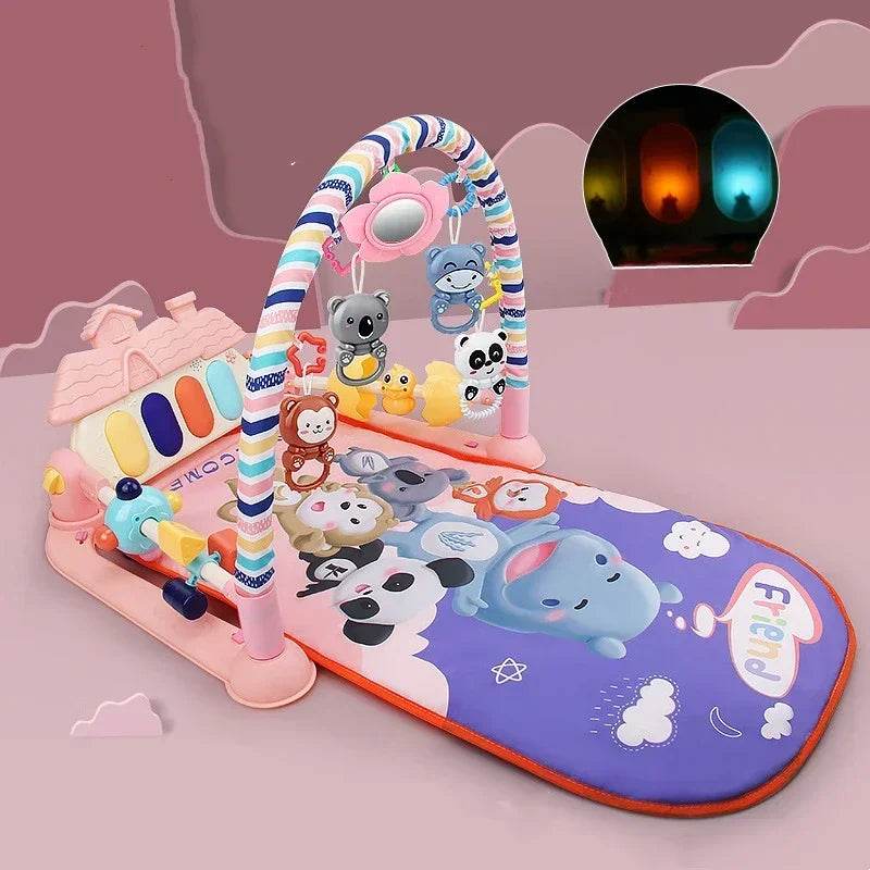 Baby Gym Puzzle Playmat with Music Rack and Flash Piano Keyboard Activity Carpet for Infants Ages 0 to 12 Months - ToylandEU