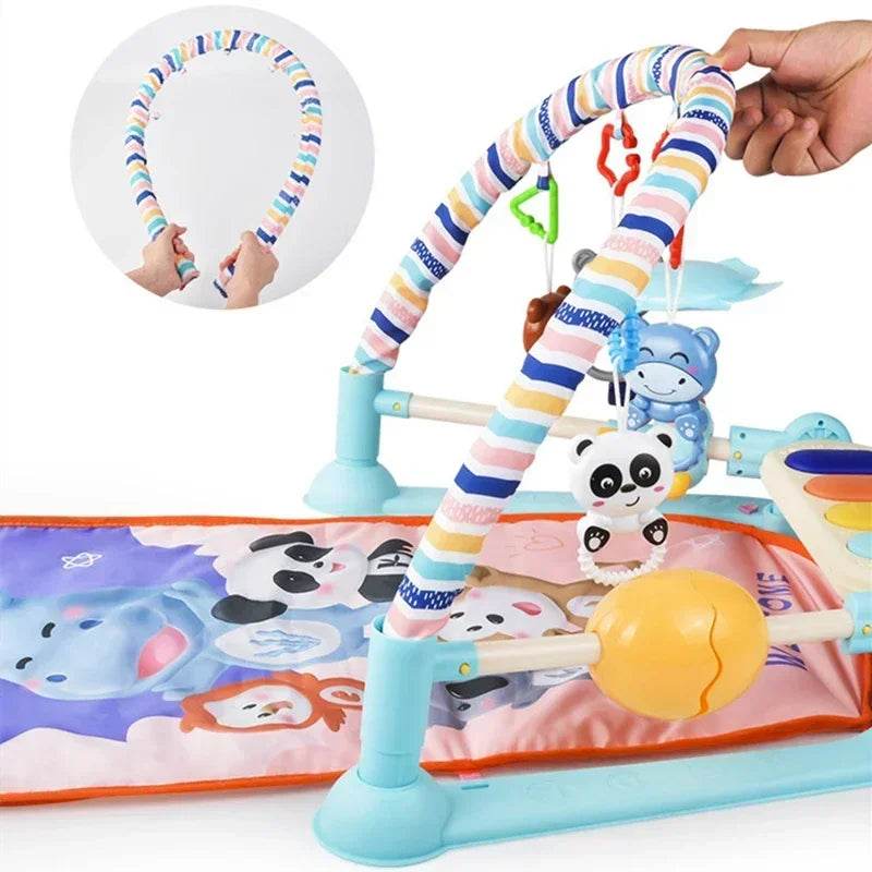 Baby Gym Puzzle Playmat with Music Rack and Flash Piano Keyboard Activity Carpet for Infants Ages 0 to 12 Months - ToylandEU
