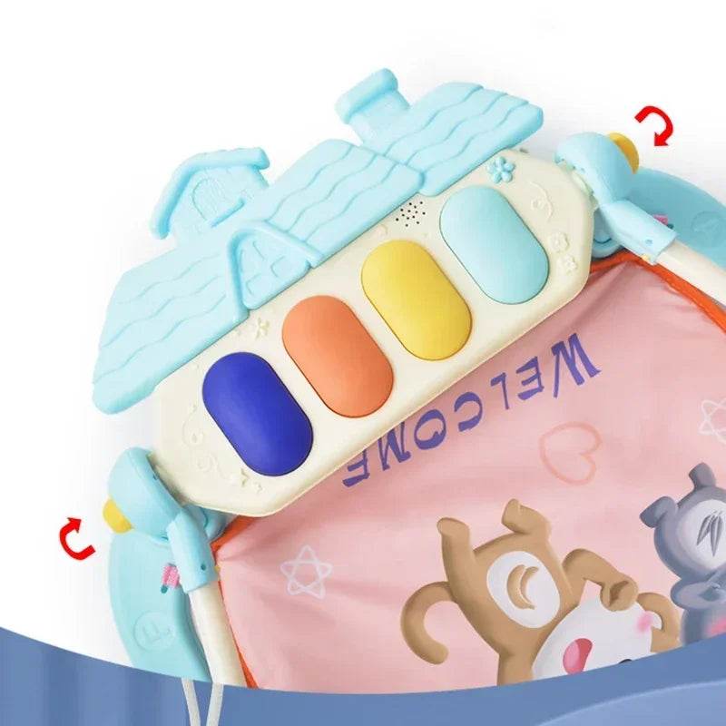 Baby Gym Puzzle Playmat with Music Rack and Flash Piano Keyboard Activity Carpet for Infants Ages 0 to 12 Months - ToylandEU