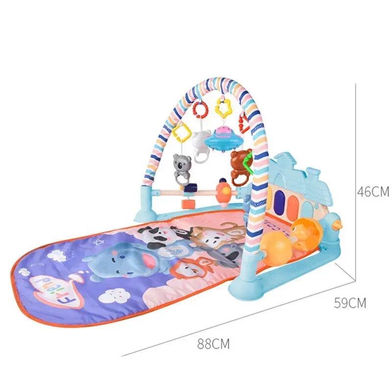 Baby Gym Puzzle Playmat with Music Rack and Flash Piano Keyboard Activity Carpet for Infants Ages 0 to 12 Months - ToylandEU