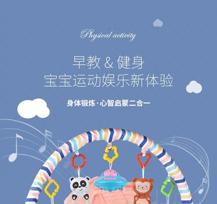 Baby Gym Puzzle Playmat with Music Rack and Flash Piano Keyboard Activity Carpet for Infants Ages 0 to 12 Months - ToylandEU