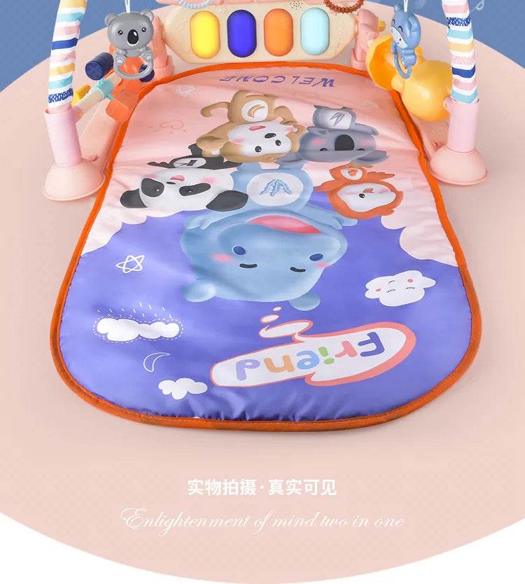 Baby Gym Puzzle Playmat with Music Rack and Flash Piano Keyboard Activity Carpet for Infants Ages 0 to 12 Months - ToylandEU