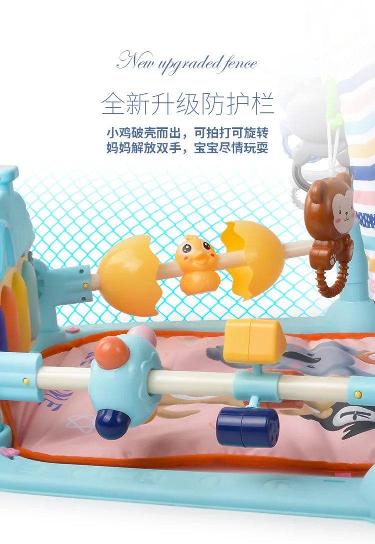 Baby Gym Puzzle Playmat with Music Rack and Flash Piano Keyboard Activity Carpet for Infants Ages 0 to 12 Months - ToylandEU