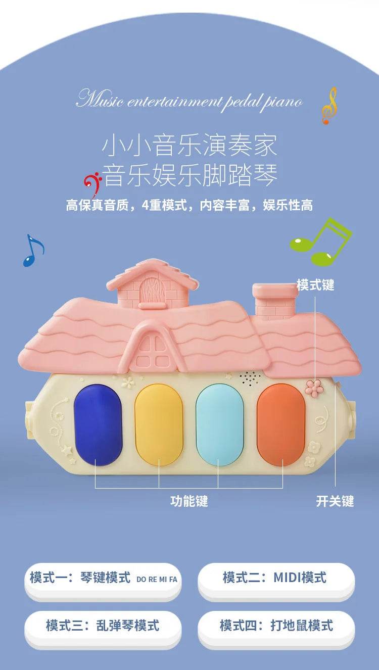 Baby Gym Puzzle Playmat with Music Rack and Flash Piano Keyboard Activity Carpet for Infants Ages 0 to 12 Months - ToylandEU