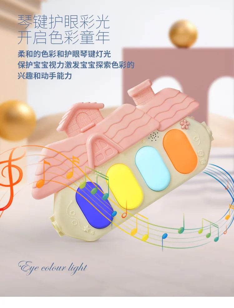 Baby Gym Puzzle Playmat with Music Rack and Flash Piano Keyboard Activity Carpet for Infants Ages 0 to 12 Months - ToylandEU