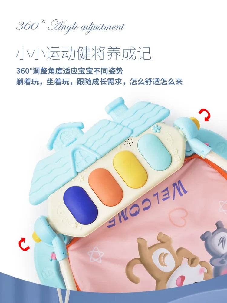 Baby Gym Puzzle Playmat with Music Rack and Flash Piano Keyboard Activity Carpet for Infants Ages 0 to 12 Months - ToylandEU