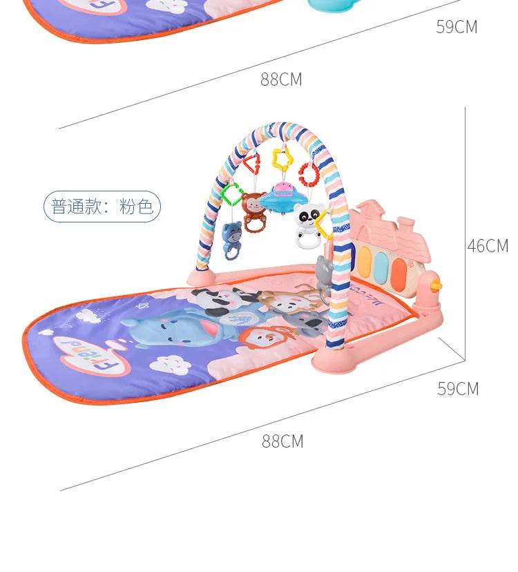 Baby Gym Puzzle Playmat with Music Rack and Flash Piano Keyboard Activity Carpet for Infants Ages 0 to 12 Months - ToylandEU