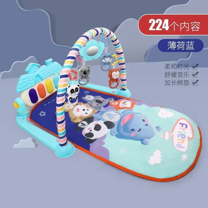 Baby Gym Puzzle Playmat with Music Rack and Flash Piano Keyboard Activity Carpet for Infants Ages 0 to 12 Months - ToylandEU