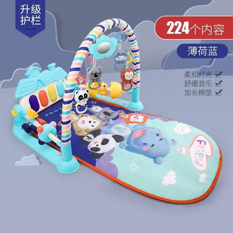 Baby Gym Puzzle Playmat with Music Rack and Flash Piano Keyboard Activity Carpet for Infants Ages 0 to 12 Months - ToylandEU