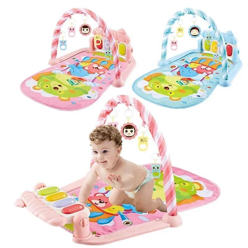 Baby Gyms & Playmats 5 In 1 Baby Gym Play Mat Non-Slip Tummy Time Mat with Colorful Toys and Music for 0-36 Months - ToylandEU