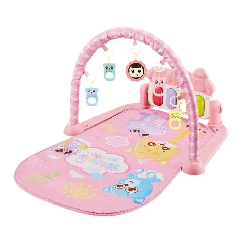 Baby Gyms & Playmats 5 In 1 Baby Gym Play Mat Non-Slip Tummy Time Mat with Colorful Toys and Music for 0-36 Months - ToylandEU