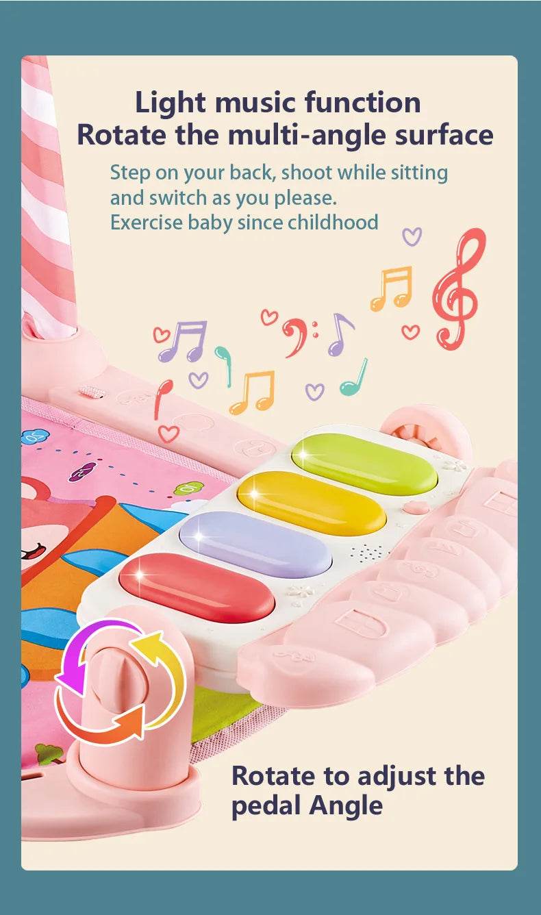 Baby Gyms & Playmats 5 In 1 Baby Gym Play Mat Non-Slip Tummy Time Mat with Colorful Toys and Music for 0-36 Months - ToylandEU
