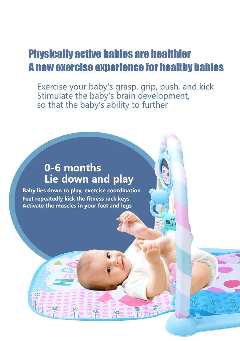 Baby Gyms & Playmats 5 In 1 Baby Gym Play Mat Non-Slip Tummy Time Mat with Colorful Toys and Music for 0-36 Months - ToylandEU