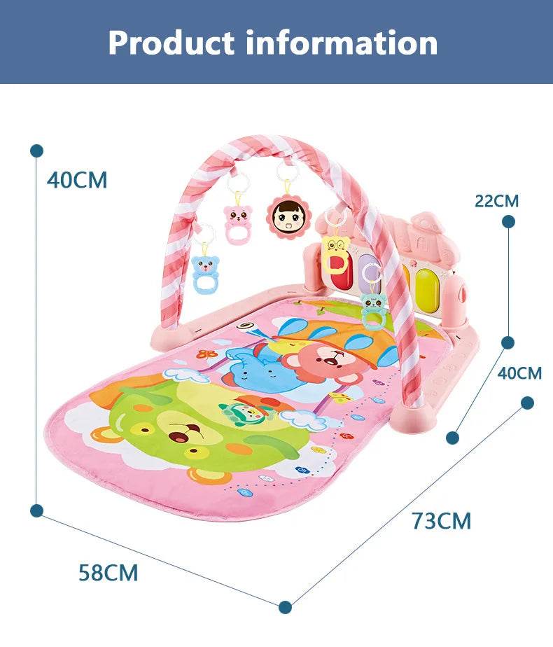 Baby Gyms & Playmats 5 In 1 Baby Gym Play Mat Non-Slip Tummy Time Mat with Colorful Toys and Music for 0-36 Months - ToylandEU