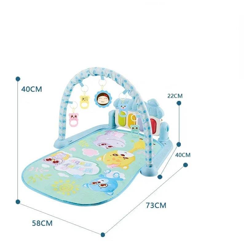 Baby Gyms & Playmats 5 In 1 Baby Gym Play Mat Non-Slip Tummy Time Mat with Colorful Toys and Music for 0-36 Months - ToylandEU
