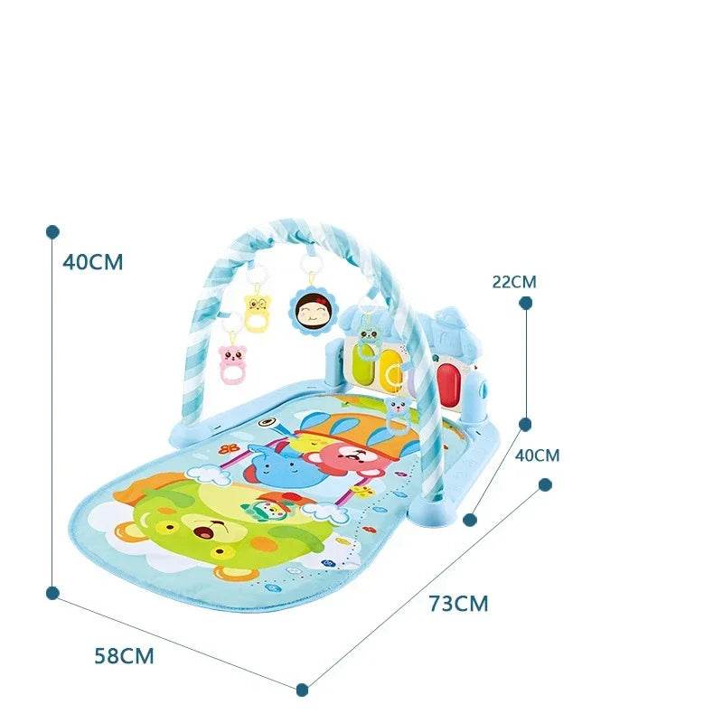 Baby Gyms & Playmats 5 In 1 Baby Gym Play Mat Non-Slip Tummy Time Mat with Colorful Toys and Music for 0-36 Months - ToylandEU