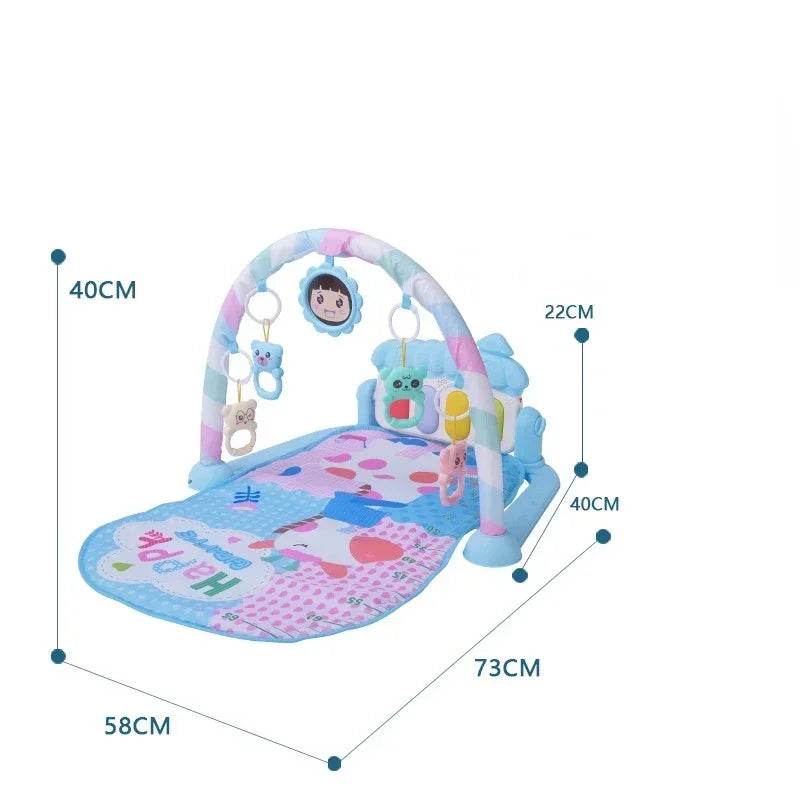 Baby Gyms & Playmats 5 In 1 Baby Gym Play Mat Non-Slip Tummy Time Mat with Colorful Toys and Music for 0-36 Months - ToylandEU