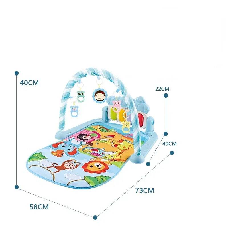 Baby Gyms & Playmats 5 In 1 Baby Gym Play Mat Non-Slip Tummy Time Mat with Colorful Toys and Music for 0-36 Months - ToylandEU