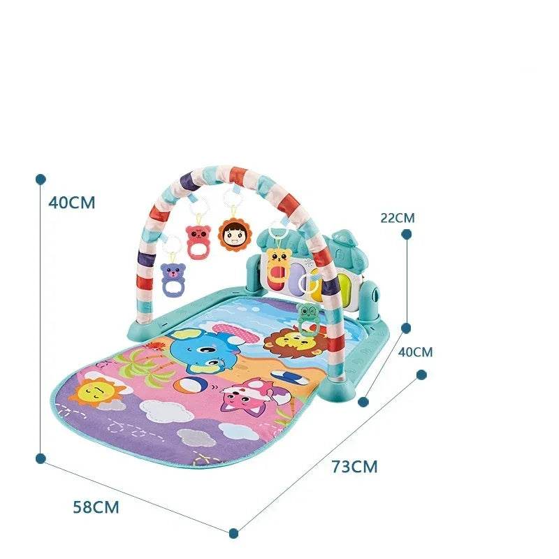 Baby Gyms & Playmats 5 In 1 Baby Gym Play Mat Non-Slip Tummy Time Mat with Colorful Toys and Music for 0-36 Months - ToylandEU