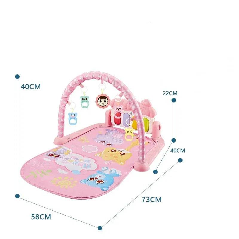 Baby Gyms & Playmats 5 In 1 Baby Gym Play Mat Non-Slip Tummy Time Mat with Colorful Toys and Music for 0-36 Months - ToylandEU