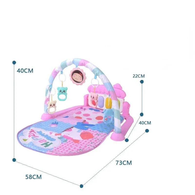 Baby Gyms & Playmats 5 In 1 Baby Gym Play Mat Non-Slip Tummy Time Mat with Colorful Toys and Music for 0-36 Months - ToylandEU
