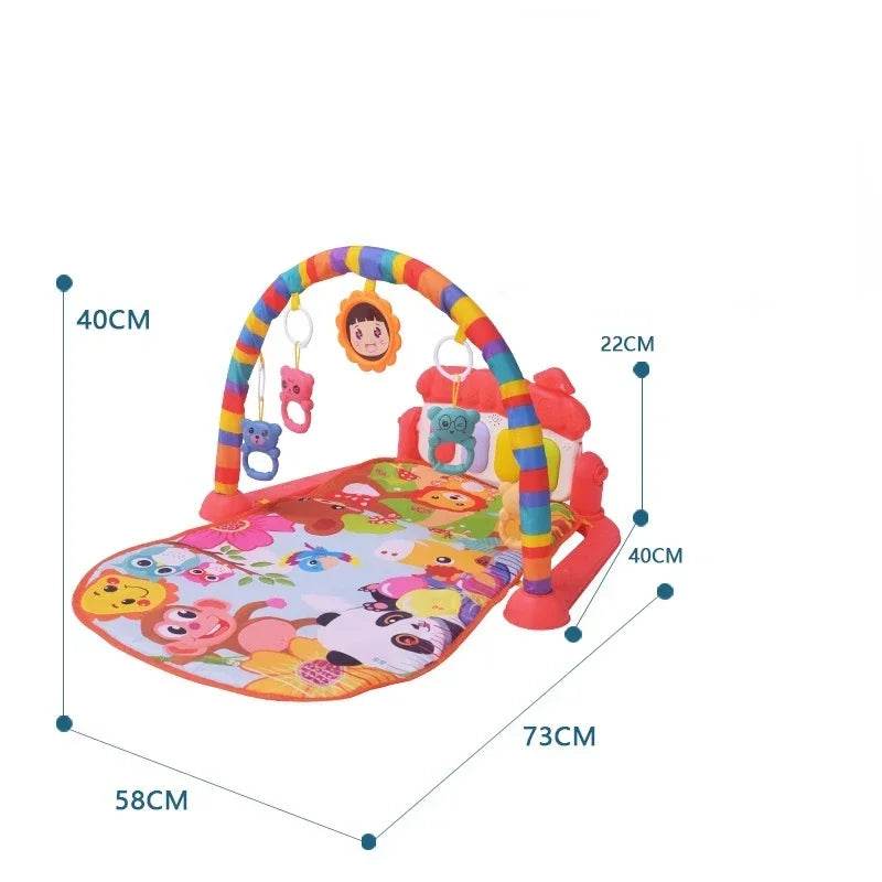 Baby Gyms & Playmats 5 In 1 Baby Gym Play Mat Non-Slip Tummy Time Mat with Colorful Toys and Music for 0-36 Months - ToylandEU