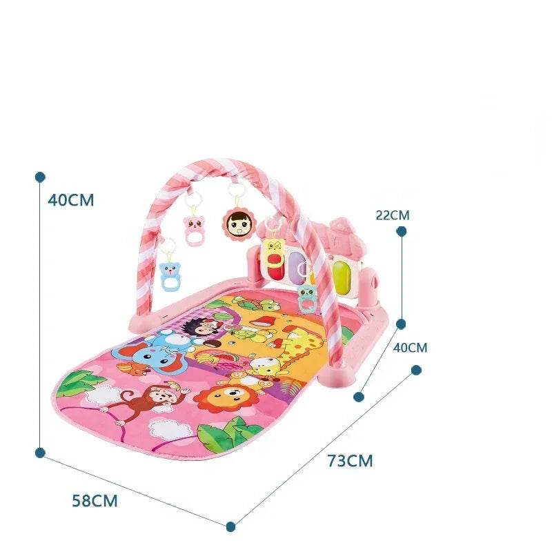 Baby Gyms & Playmats 5 In 1 Baby Gym Play Mat Non-Slip Tummy Time Mat with Colorful Toys and Music for 0-36 Months - ToylandEU