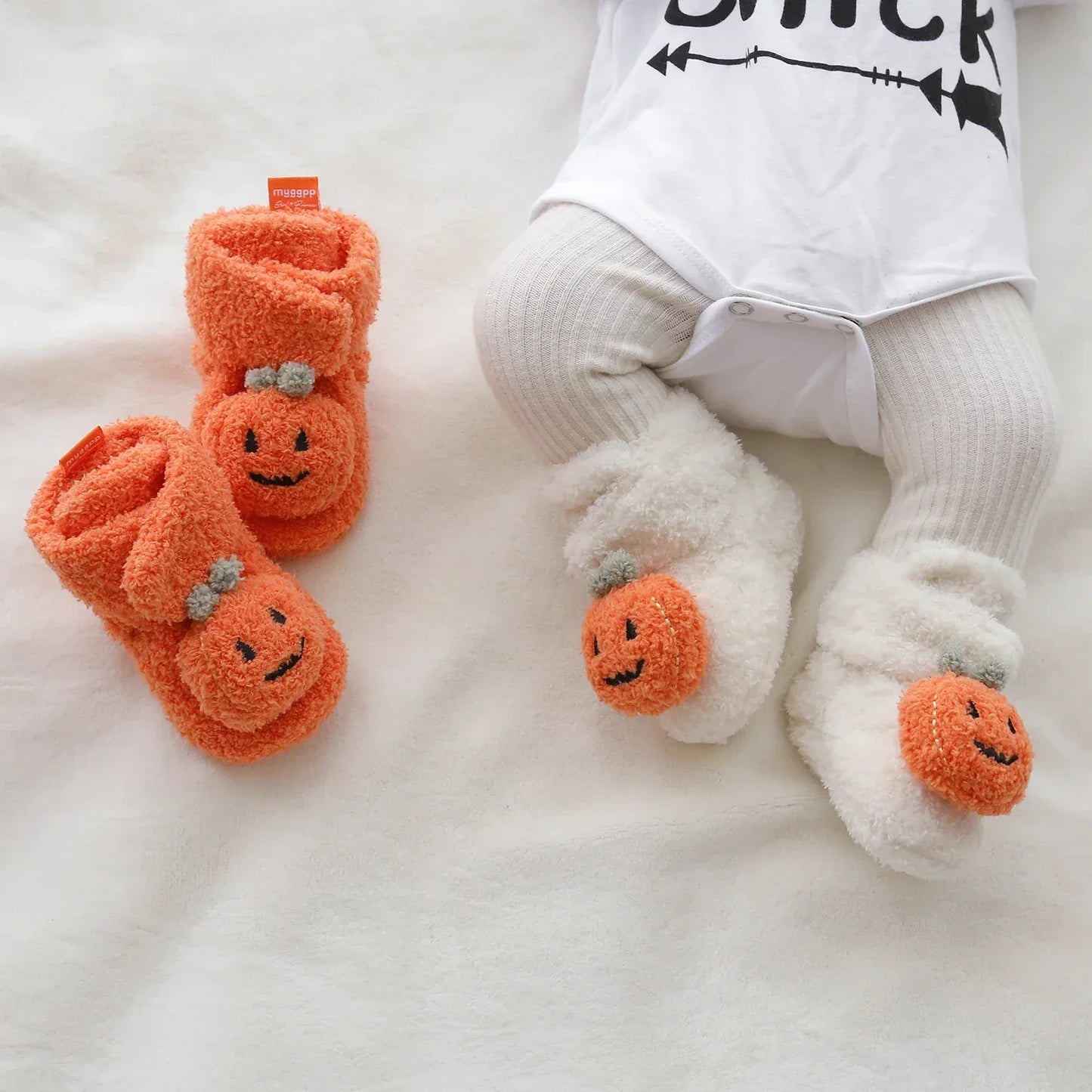 Baby Halloween Pumpkin Booties First Walkers Warm Winter Shoes - ToylandEU