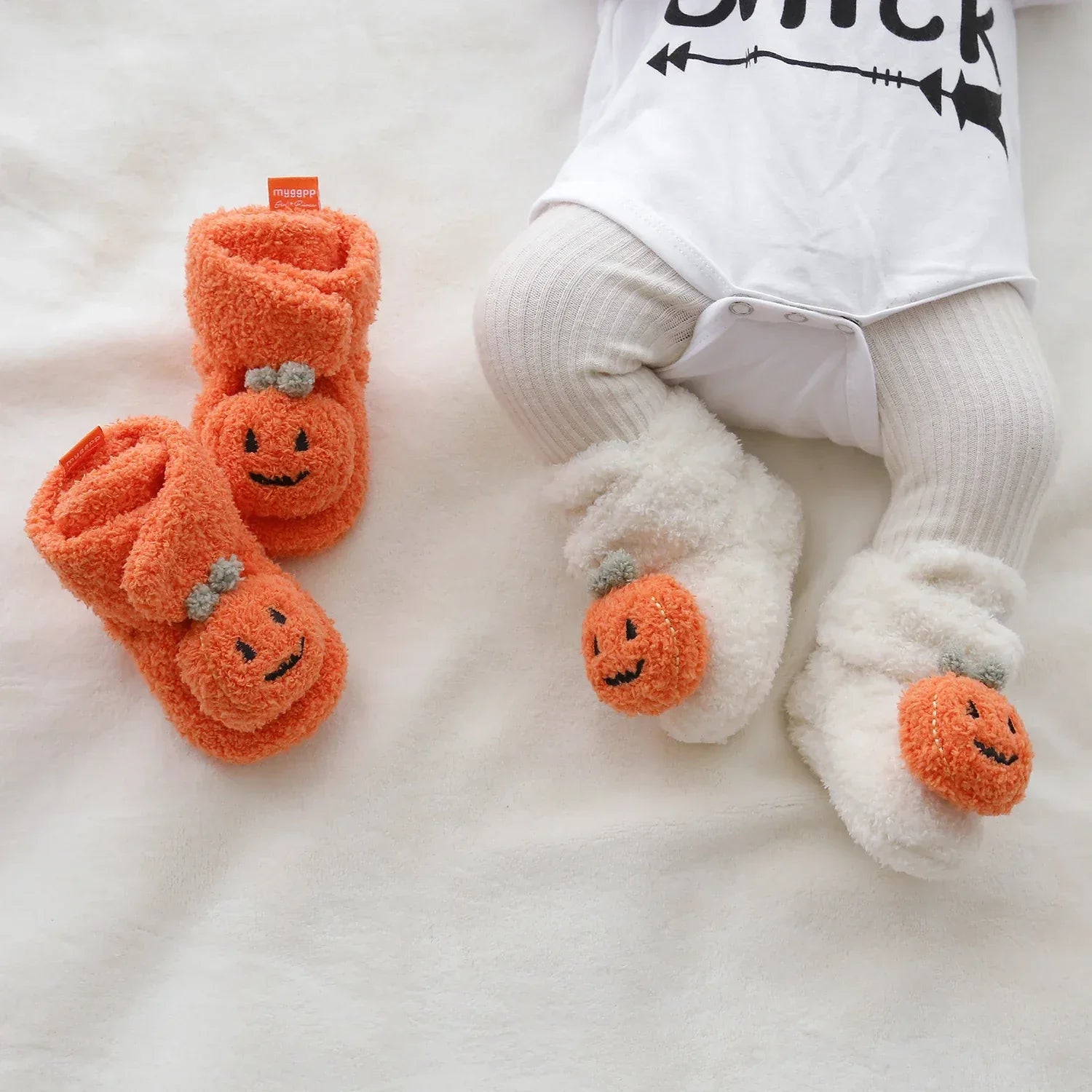 Baby Halloween Pumpkin Booties First Walkers Warm Winter Shoes - ToylandEU
