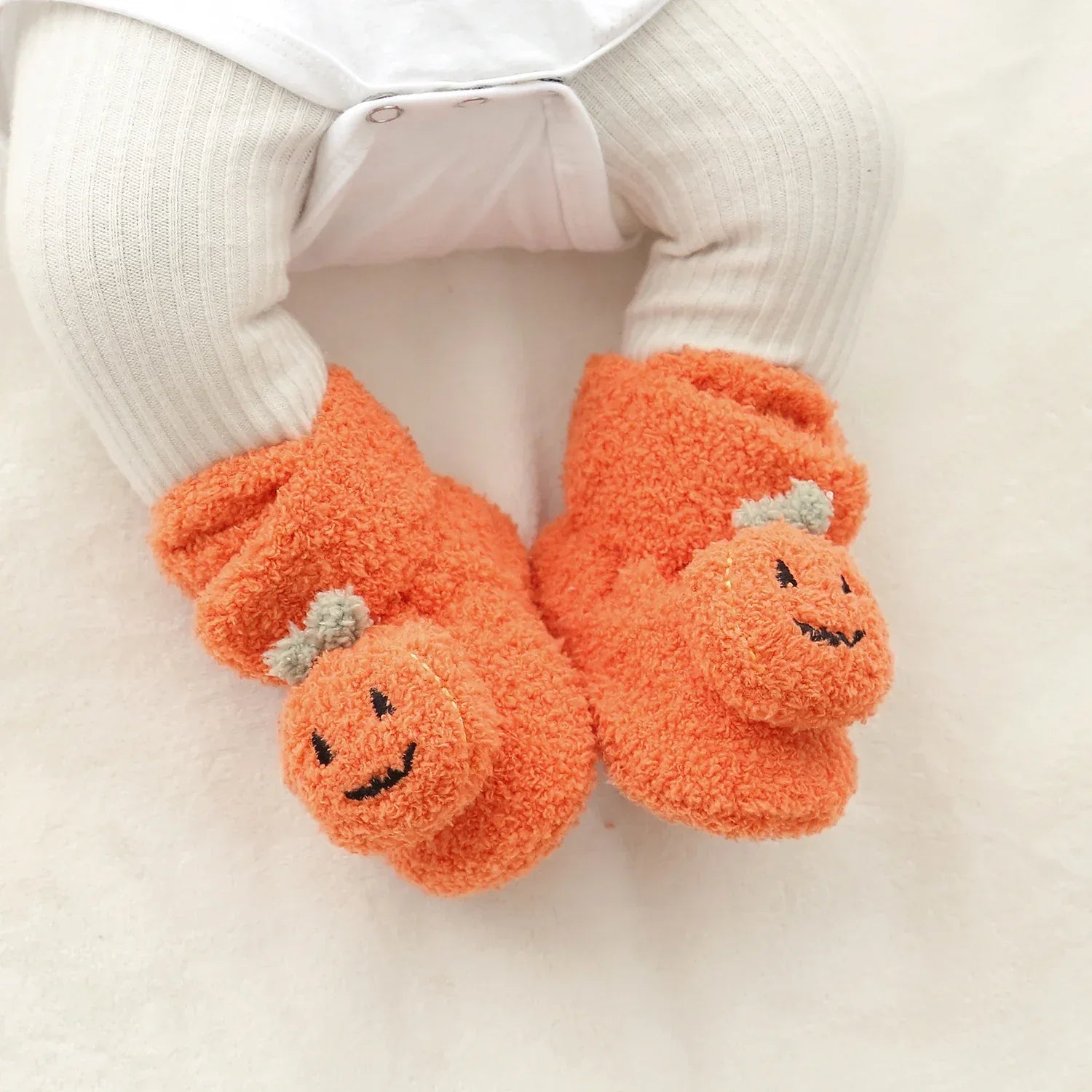 Baby Halloween Pumpkin Booties First Walkers Warm Winter Shoes - ToylandEU