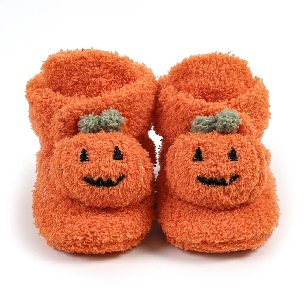 Baby Halloween Pumpkin Booties First Walkers Warm Winter Shoes - ToylandEU