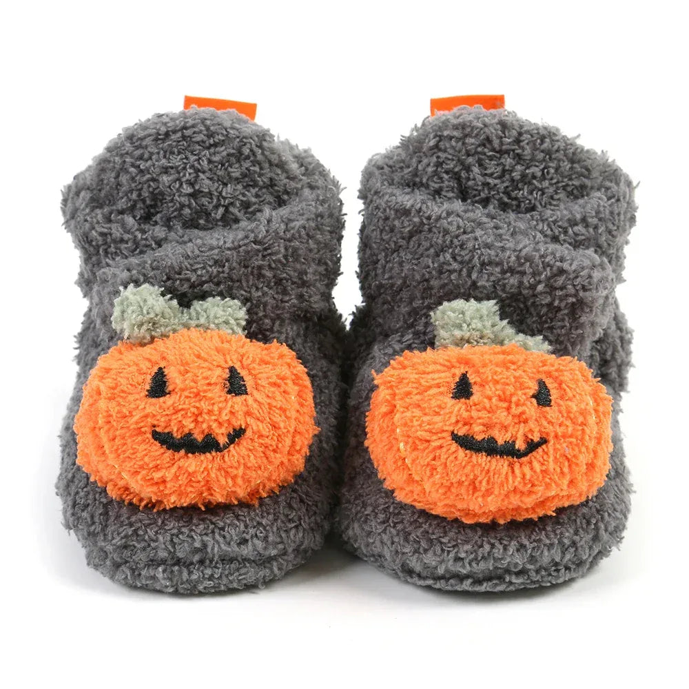 Baby Halloween Pumpkin Booties First Walkers Warm Winter Shoes - ToylandEU