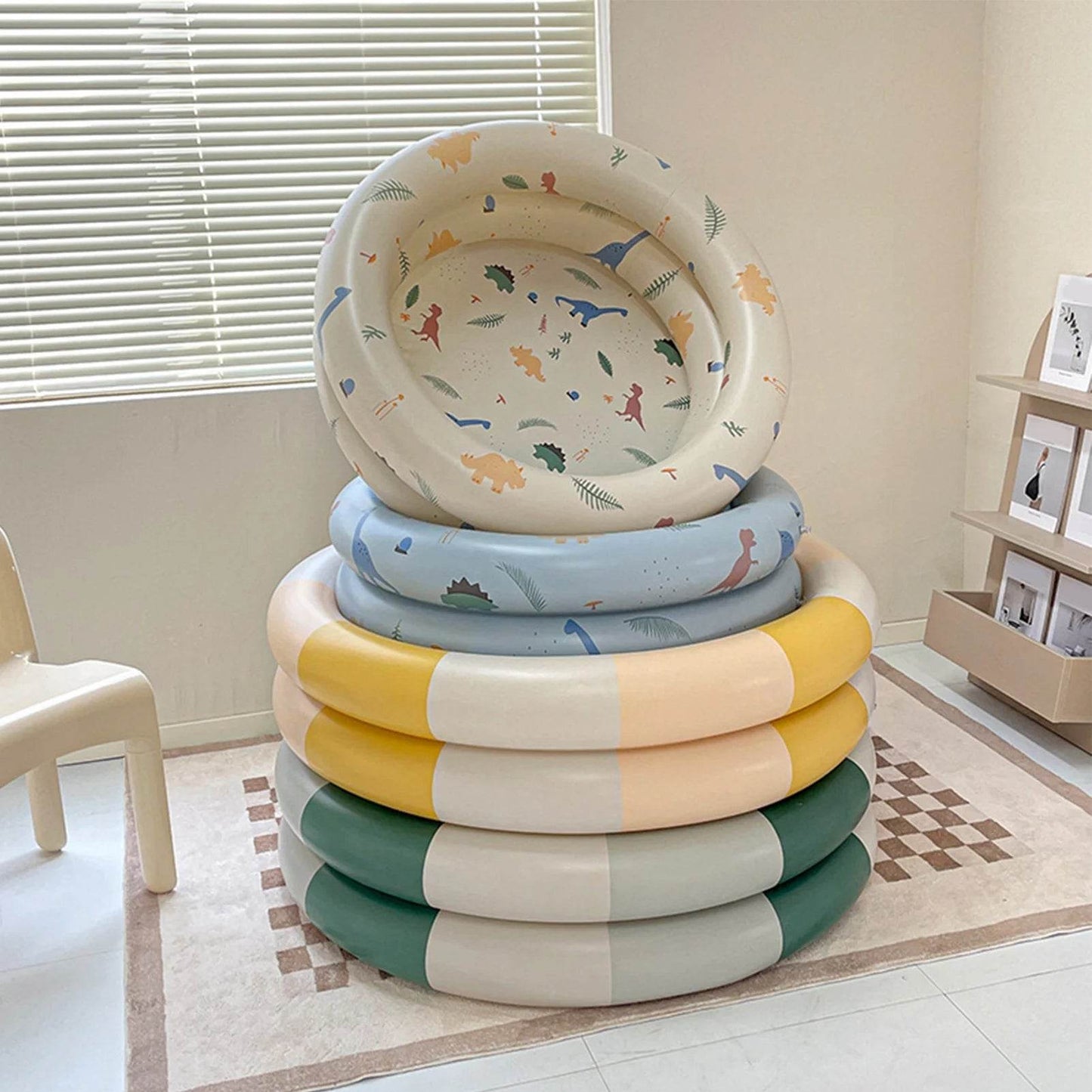 Baby Inflatable Swimming Pool Cute Thickened Retro Blow Up - ToylandEU