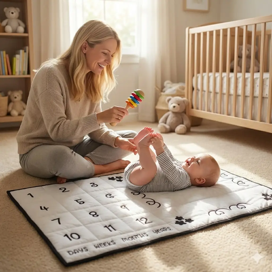  Baby Milestone Mat Organic Cotton Cushioned Comfort -  ToylandEU™