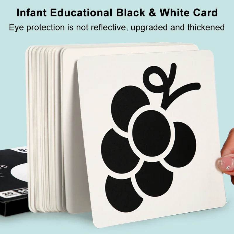 Baby Montessori Toys Black White Flash Cards High Contrast Visual Stimulation Colour Cards Early Education Toys For Nerborns - ToylandEU