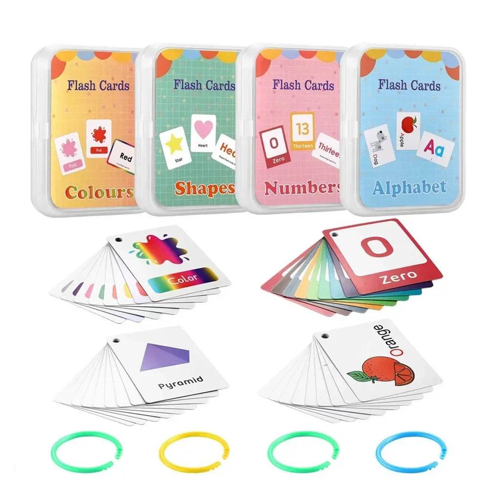 Baby Montessori Learn English Word Card Toddler Flashcards ABC Numbers Fruit Animal Body Educational Enlightenment Card for Kids - ToylandEU