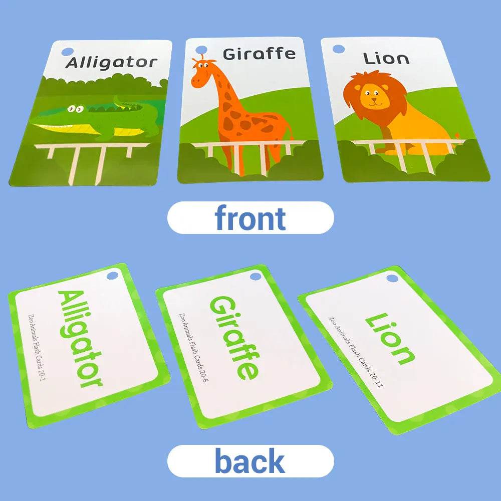Baby Montessori Learn English Word Card Toddler Flashcards ABC Numbers Fruit Animal Body Educational Enlightenment Card for Kids - ToylandEU