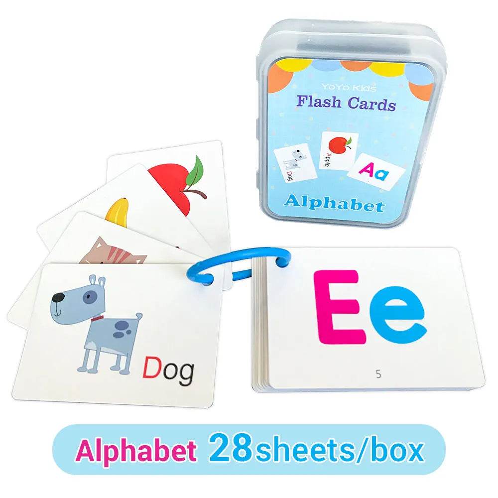 Baby Montessori Learn English Word Card Toddler Flashcards ABC Numbers Fruit Animal Body Educational Enlightenment Card for Kids - ToylandEU