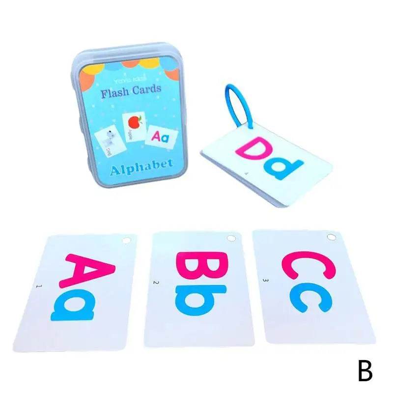 Baby Montessori Learn English Word Card Toddler Flashcards ABC Numbers Fruit Animal Body Educational Enlightenment Card for Kids - ToylandEU