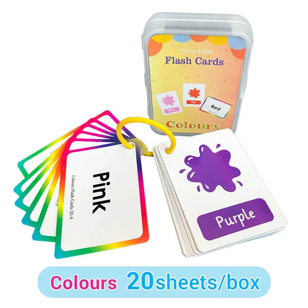 Baby Montessori Learn English Word Card Toddler Flashcards ABC Numbers Fruit Animal Body Educational Enlightenment Card for Kids - ToylandEU
