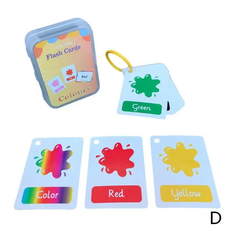 Baby Montessori Learn English Word Card Toddler Flashcards ABC Numbers Fruit Animal Body Educational Enlightenment Card for Kids - ToylandEU