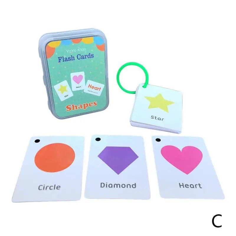 Baby Montessori Learn English Word Card Toddler Flashcards ABC Numbers Fruit Animal Body Educational Enlightenment Card for Kids - ToylandEU