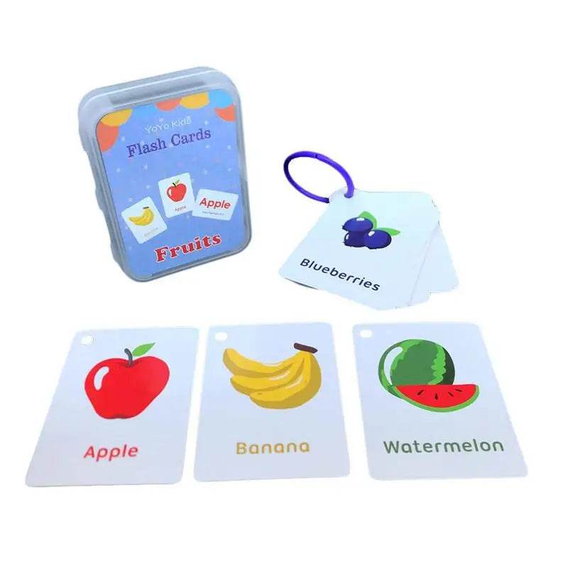 Baby Montessori Learn English Word Card Toddler Flashcards ABC Numbers Fruit Animal Body Educational Enlightenment Card for Kids - ToylandEU
