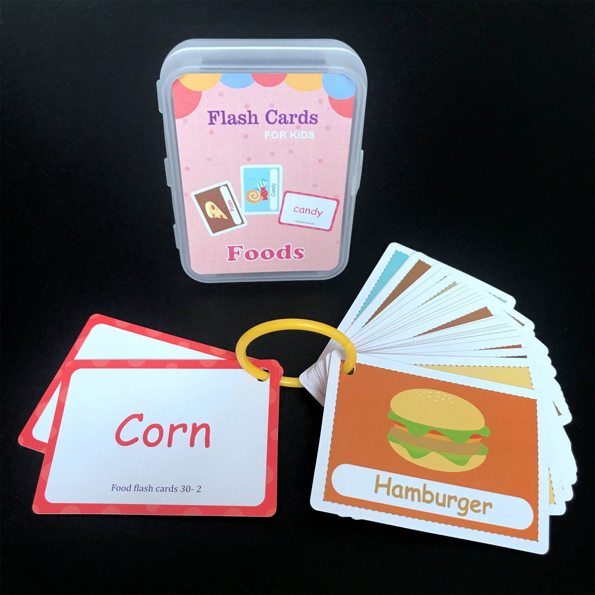 Baby Montessori Learn English Word Card Toddler Flashcards ABC Numbers Fruit Animal Body Educational Enlightenment Card for Kids - ToylandEU