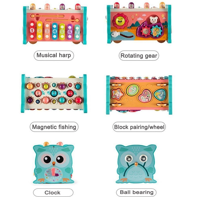 Magnetic Fishing Owl Cube Learning Toy for Babies