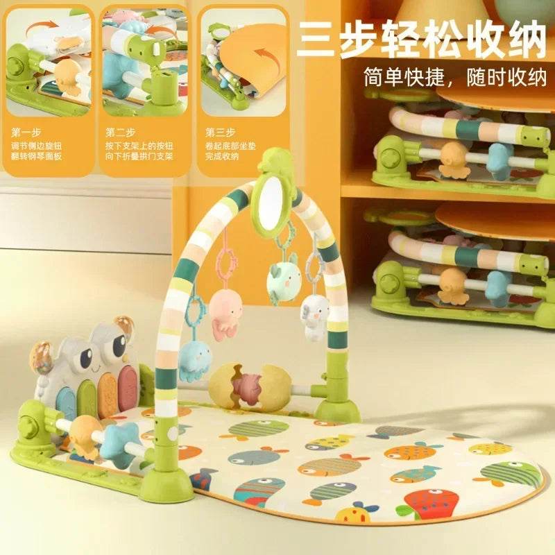 Baby Music Rack Play Mat Puzzle Carpet with Piano Keyboard Infant Playmat Gym Crawling Activity Rug Toys for 0-12 Months Gifts - ToylandEU